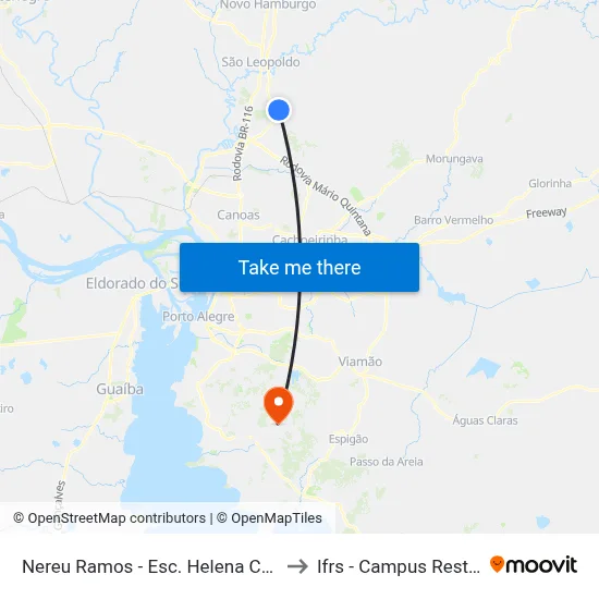 Nereu Ramos - Esc. Helena Câmara to Ifrs - Campus Restinga map