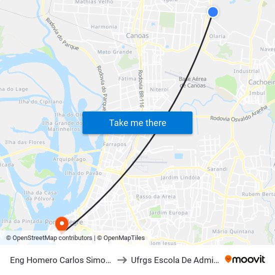 Eng Homero Carlos Simon - Exatron to Ufrgs Escola De Administração map