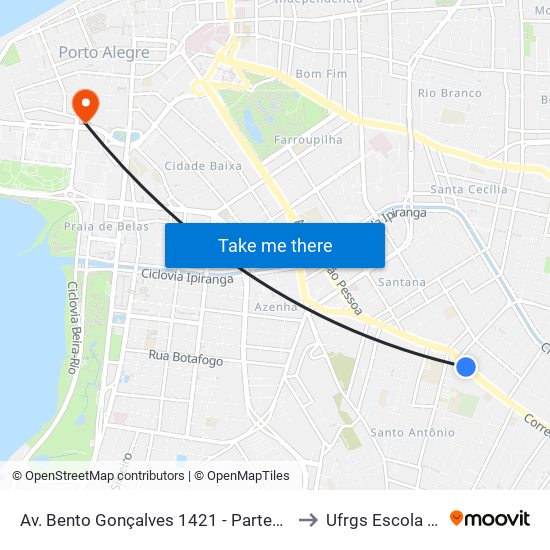 Av. Bento Gonçalves 1421 - Partenon Porto Alegre - Rs 90650-001 Brasil to Ufrgs Escola De Administração map