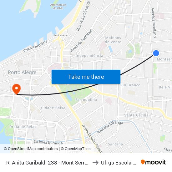 R. Anita Garibaldi 238 - Mont Serrat Porto Alegre - Rs 90480-200 Brasil to Ufrgs Escola De Administração map