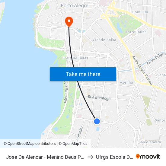 Jose De Alencar - Menino Deus Porto Alegre - Rs 90850-150 Brasil to Ufrgs Escola De Administração map