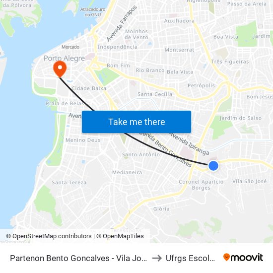 Partenon Bento Goncalves - Vila Joao Pessoa Porto Alegre - Rs 91510-620 Brasil to Ufrgs Escola De Administração map