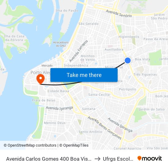 Avenida Carlos Gomes 400 Boa Vista Porto Alegre - Rio Grande Do Sul 90480 Brasil to Ufrgs Escola De Administração map