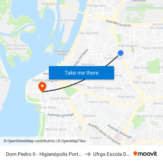 Dom Pedro II - Higienópolis Porto Alegre - Rs 90830-470 Brasil to Ufrgs Escola De Administração map