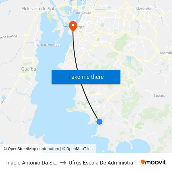 Inácio Antônio Da Silva to Ufrgs Escola De Administração map