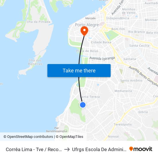 Corrêa Lima - Tve / Record / Sbt to Ufrgs Escola De Administração map