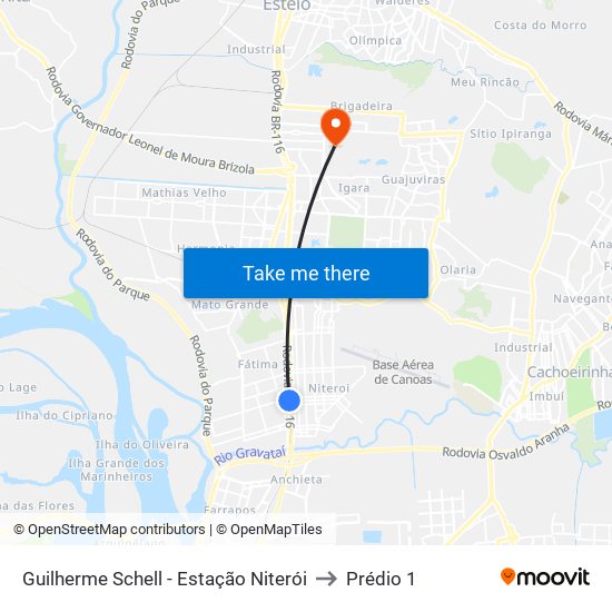 Guilherme Schell - Estação Niterói to Prédio 1 map