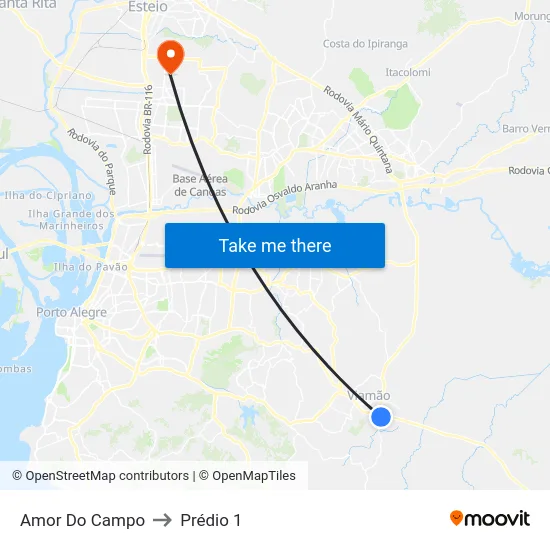 Amor Do Campo to Prédio 1 map