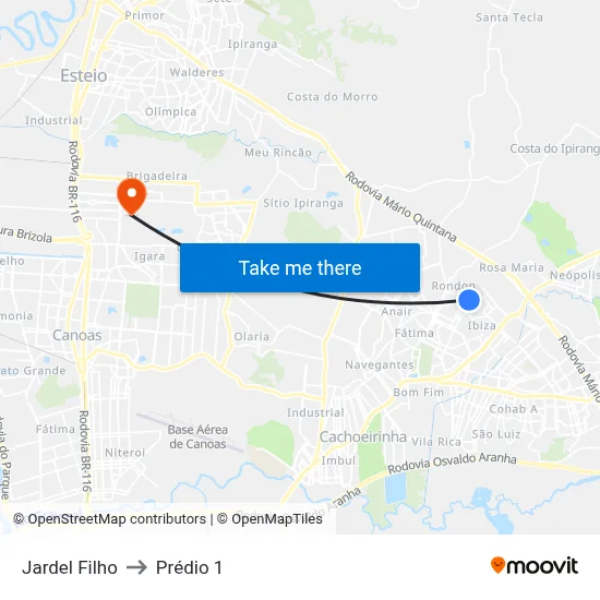 Jardel Filho to Prédio 1 map