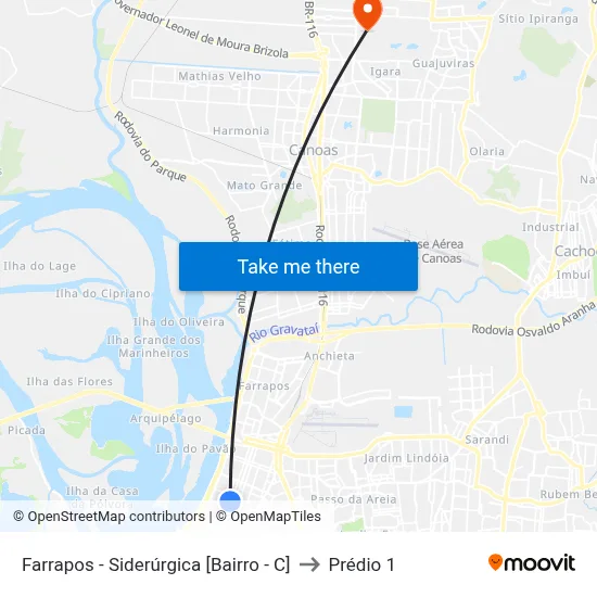 Farrapos - Siderúrgica [Bairro - C] to Prédio 1 map