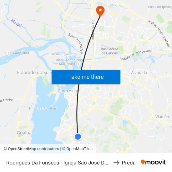 Rodrigues Da Fonseca - Igreja São José Da Vila Nova to Prédio 1 map
