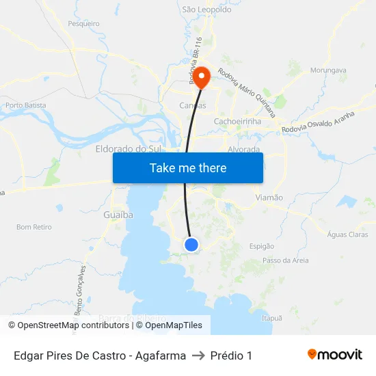 Edgar Pires De Castro - Agafarma to Prédio 1 map