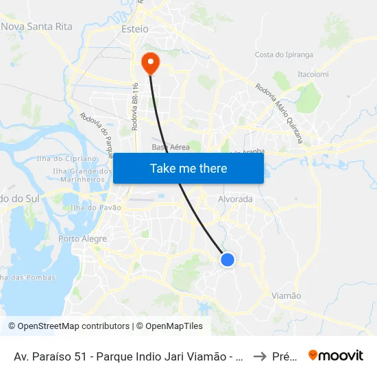 Av. Paraíso 51 - Parque Indio Jari Viamão - Rs 94495-000 Brasil to Prédio 1 map