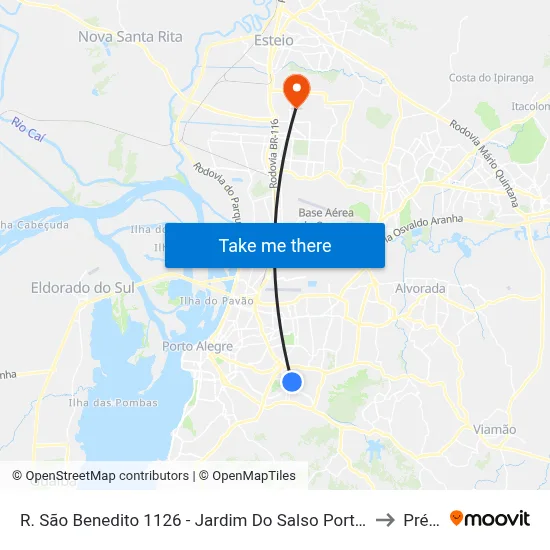 R. São Benedito 1126 - Jardim Do Salso Porto Alegre - Rs 91410-410 Brasil to Prédio 1 map