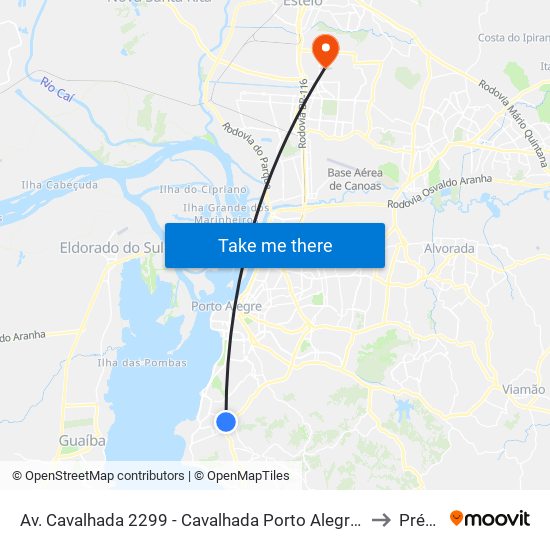 Av. Cavalhada 2299 - Cavalhada Porto Alegre - Rs 91740-001 Brasil to Prédio 1 map