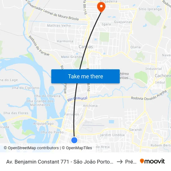 Av. Benjamin Constant 771 - São João Porto Alegre - Rs 90550-002 Brasil to Prédio 1 map