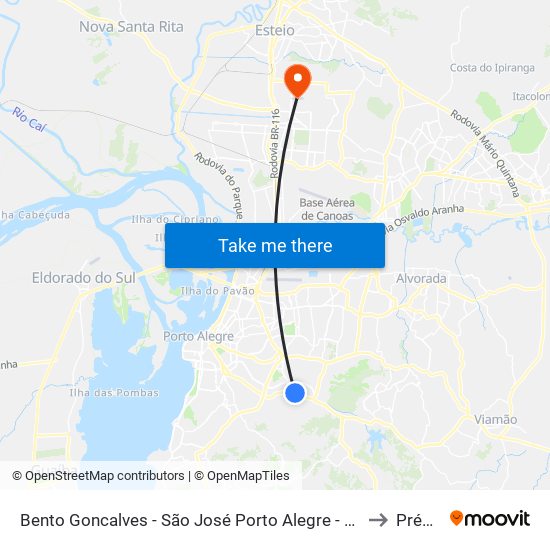 Bento Goncalves - São José Porto Alegre - Rs 90650-002 Brasil to Prédio 1 map