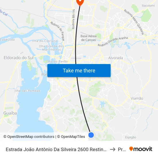 Estrada João Antônio Da Silveira 2600 Restinga Porto Alegre - Rio Grande Do Sul 91790 Brasil to Prédio 1 map