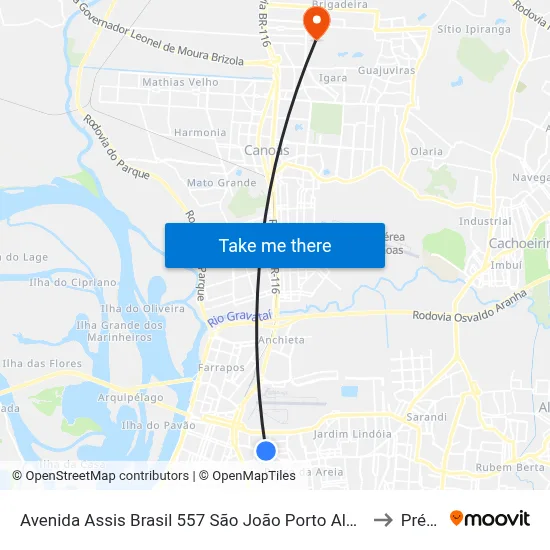 Avenida Assis Brasil 557 São João Porto Alegre - Rs 90550-130 Brasil to Prédio 1 map
