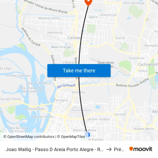 Joao Wallig - Passo D Areia Porto Alegre - Rs 91340-001 Brasil to Prédio 1 map