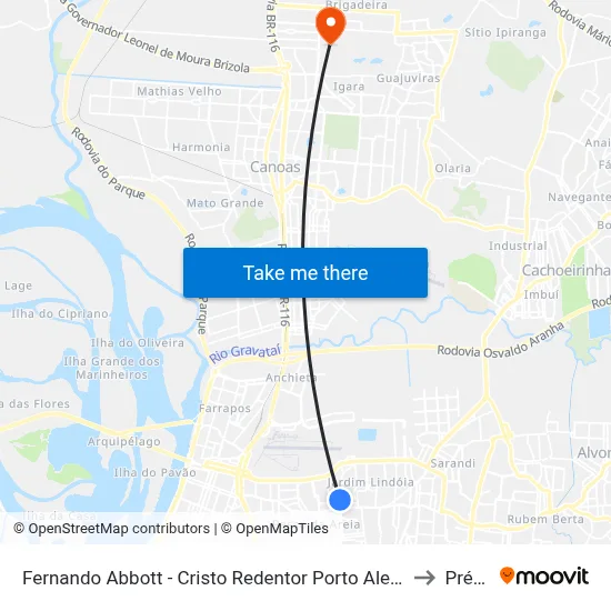 Fernando Abbott - Cristo Redentor Porto Alegre - Rs 91010-004 Brasil to Prédio 1 map