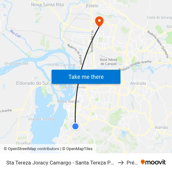 Sta Tereza Joracy Camargo - Santa Tereza Porto Alegre - Rs 90840-520 Brasil to Prédio 1 map