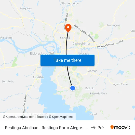 Restinga Abolicao - Restinga Porto Alegre - Rs 91790-230 Brasil to Prédio 1 map