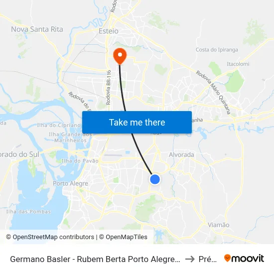 Germano Basler - Rubem Berta Porto Alegre - Rs 91240-320 Brasil to Prédio 1 map