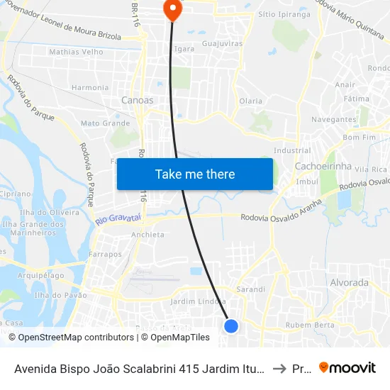 Avenida Bispo João Scalabrini 415 Jardim Itu-Sabará Porto Alegre - Rio Grande Do Sul 91225 Brasil to Prédio 1 map