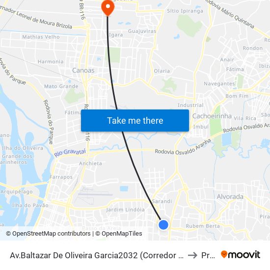 Av.Baltazar De Oliveira Garcia2032 (Corredor Bc) - Sarandi Porto Alegre - Rs 91230-300 Brasil to Prédio 1 map