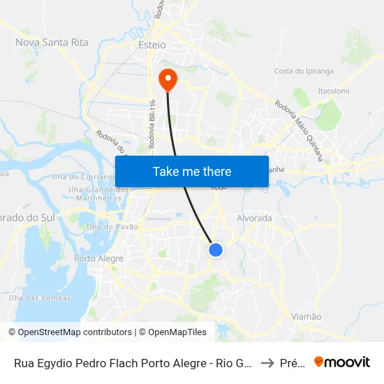 Rua Egydio Pedro Flach Porto Alegre - Rio Grande Do Sul 91240 Brasil to Prédio 1 map
