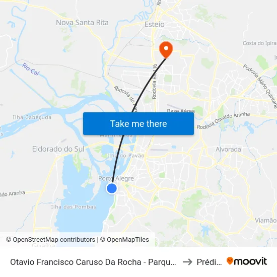 Otavio Francisco Caruso Da Rocha - Parque Harmonia to Prédio 1 map