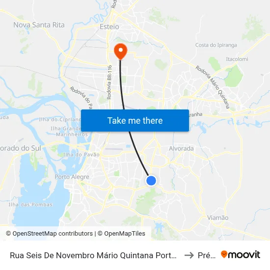 Rua Seis De Novembro Mário Quintana Porto Alegre - Rs 91270-320 Brasil to Prédio 1 map