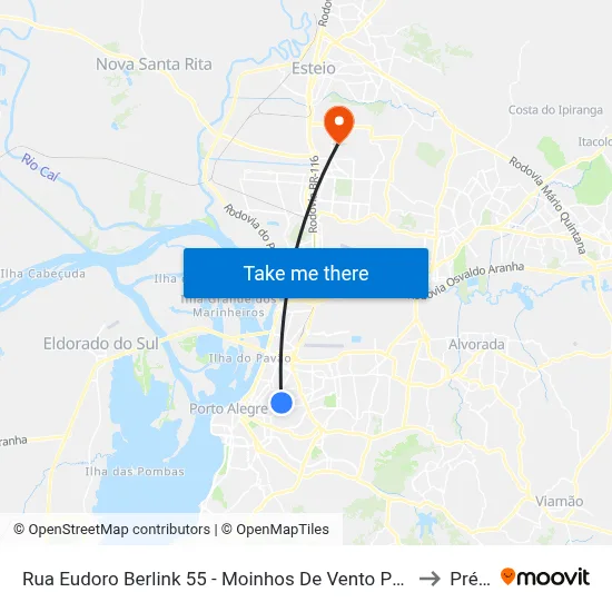 Rua Eudoro Berlink 55 - Moinhos De Vento Porto Alegre - Rs 90450-030 Brasil to Prédio 1 map
