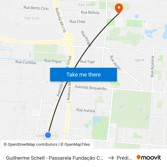 Guilherme Schell - Passarela Fundação Cultural to Prédio 1 map