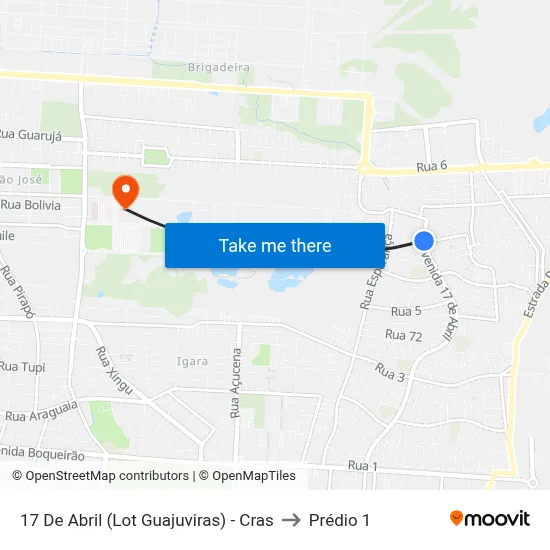 17 De Abril (Lot Guajuviras) - Cras to Prédio 1 map