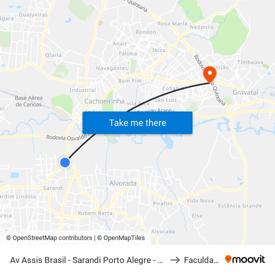 Av Assis Brasil - Sarandi Porto Alegre - Rs 91010-004 Brasil to Faculdades Qi map