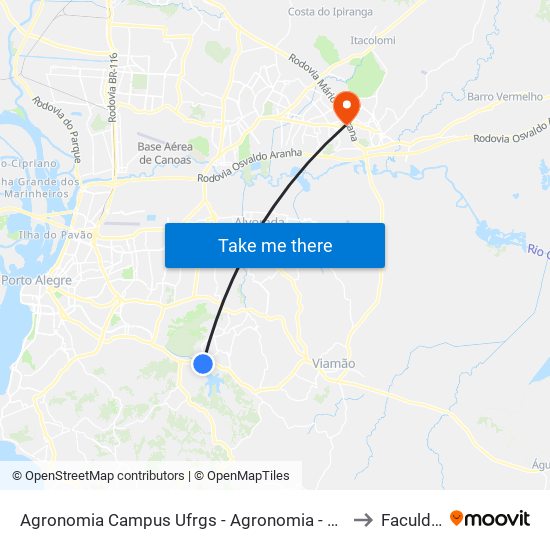 Agronomia Campus Ufrgs - Agronomia - Agronomia Porto Alegre - Rs Brasil to Faculdades Qi map
