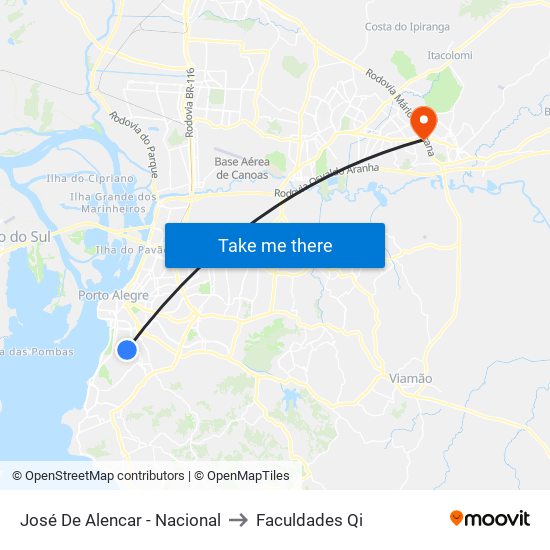 José De Alencar - Nacional to Faculdades Qi map