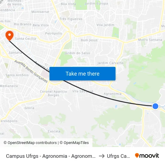 Campus Ufrgs - Agronomia - Agronomia Porto Alegre - Rs 90650-001 Brasil to Ufrgs Campus Saúde map