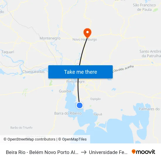 Beira Rio - Belém Novo Porto Alegre - Rs 91780-010 Brasil to Universidade Feevale Campus II map