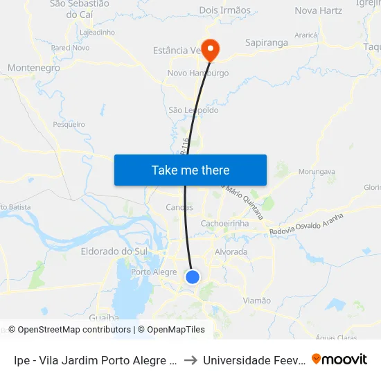 Ipe - Vila Jardim Porto Alegre - Rs 91320-140 Brasil to Universidade Feevale Campus II map