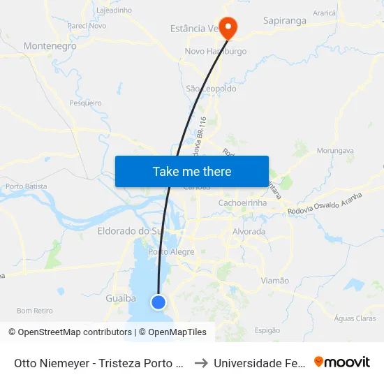 Otto Niemeyer - Tristeza Porto Alegre - Rs 91900-190 Brasil to Universidade Feevale Campus II map
