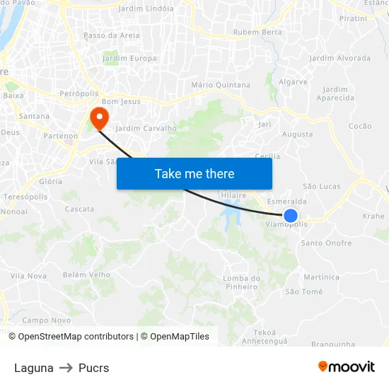 Laguna to Pucrs map