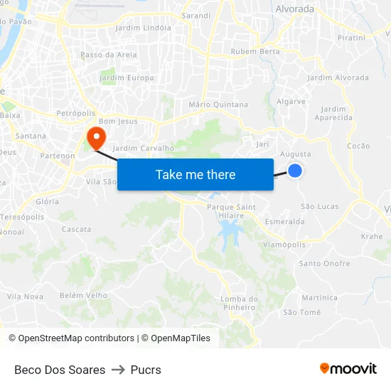 Beco Dos Soares to Pucrs map