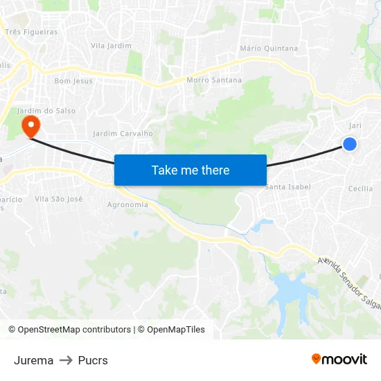Jurema to Pucrs map