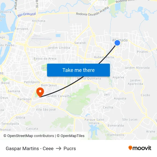 Gaspar Martins - Ceee to Pucrs map