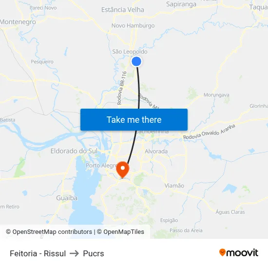 Feitoria - Rissul to Pucrs map