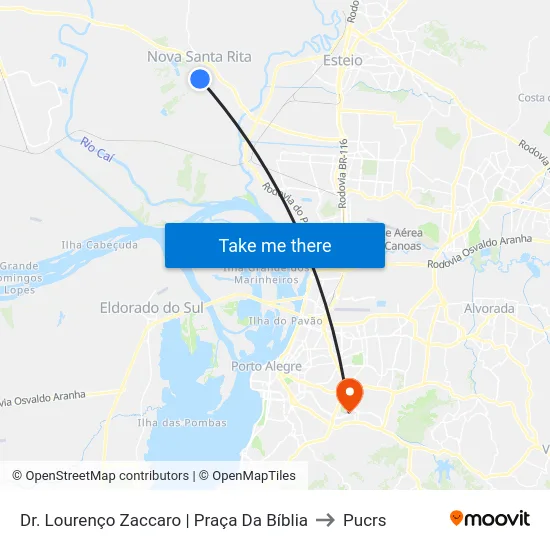 Dr. Lourenço Zaccaro | Praça Da Bíblia to Pucrs map
