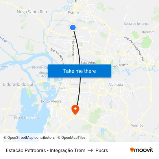 Estação Petrobrás - Integração Trem to Pucrs map